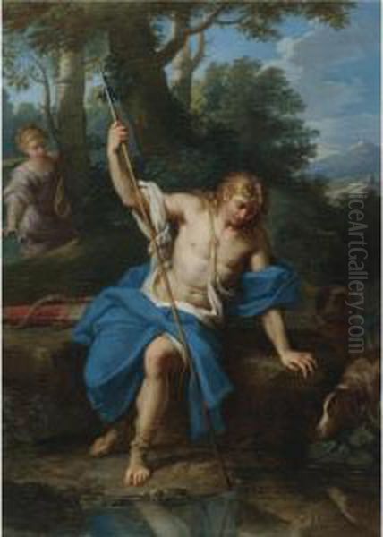 Narcissus And Echo Oil Painting by Placido Costanzi