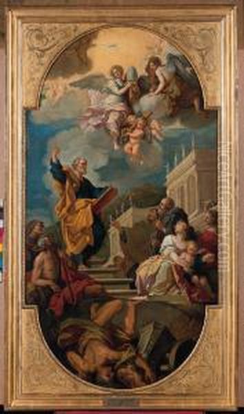 San Pietro Trionfa Sul Paganesimo E L'eresia Oil Painting by Placido Costanzi