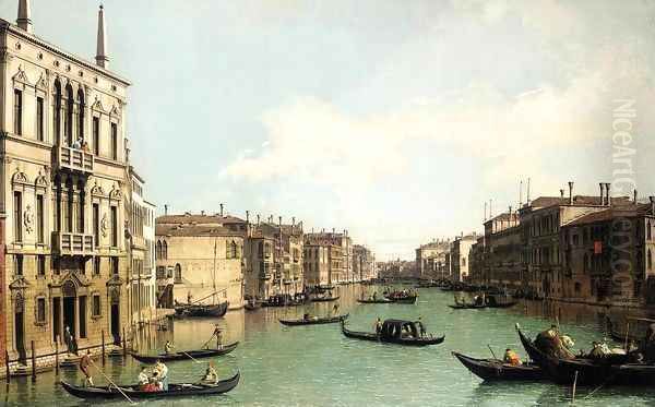 Venice The Grand Canal, Looking North-East from Palazzo Balbi to the Rialto Bri Oil Painting by (Giovanni Antonio Canal) Canaletto