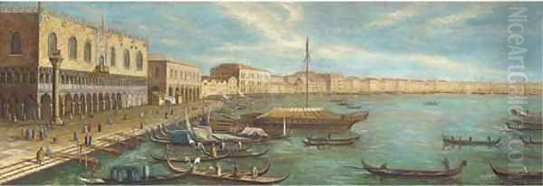 Vessels in front of the Doges palace, Venice Oil Painting by (Giovanni Antonio Canal) Canaletto