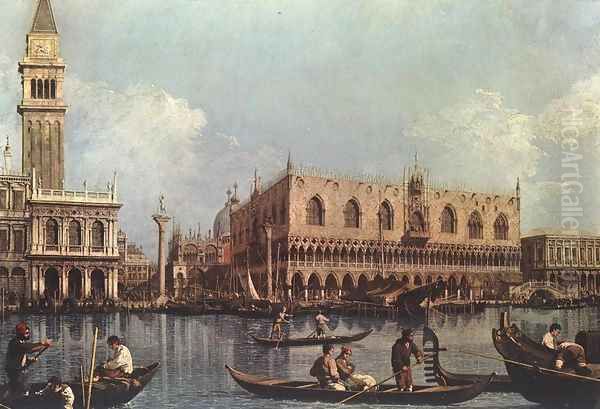 View of the Bacino di San Marco (St Mark's Basin) Oil Painting by (Giovanni Antonio Canal) Canaletto