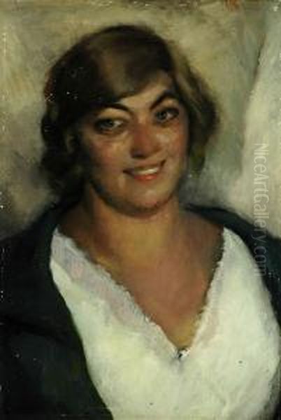 Donna Danese Oil Painting by Giovanni Costetti