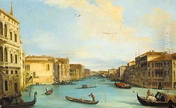 The Grand Canal, looking north-east from the Palazzo Balbi, to the Rialto Bridge Oil Painting by (Giovanni Antonio Canal) Canaletto