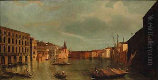 The Grand Canal, Venice, from the Ca' Foscari Oil Painting by (Giovanni Antonio Canal) Canaletto