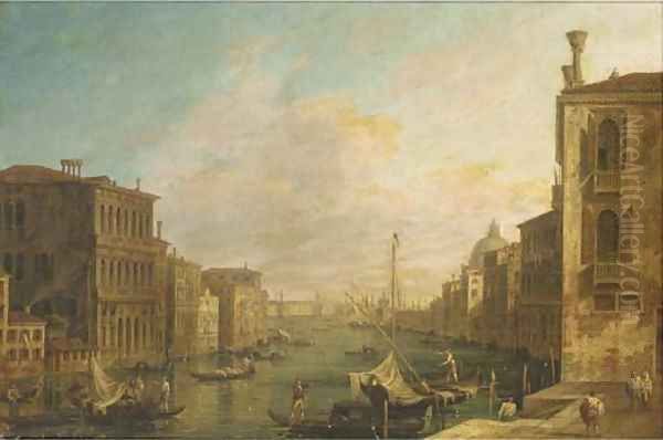 The Grand Canal, Venice, looking East from the Campo di S. Vio towards the Bacino Oil Painting by (Giovanni Antonio Canal) Canaletto