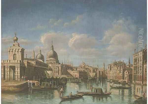 The Grand Canal, Venice, looking west to Sante Maria della Salute Oil Painting by (Giovanni Antonio Canal) Canaletto