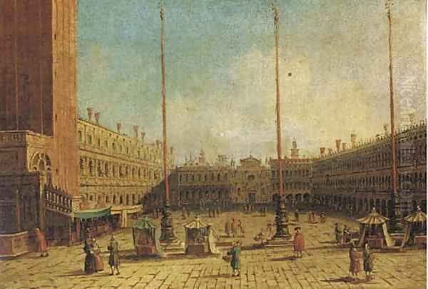 The Piazza San Marco, Venice, looking west along the central line Oil Painting by (Giovanni Antonio Canal) Canaletto