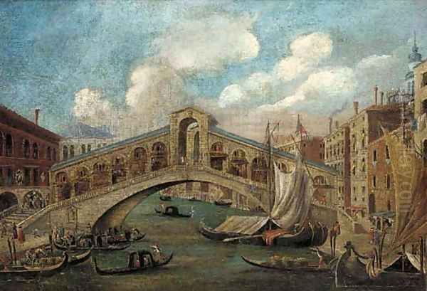 The Rialto Bridge; and The Doge's Palace, Venice Oil Painting by (Giovanni Antonio Canal) Canaletto