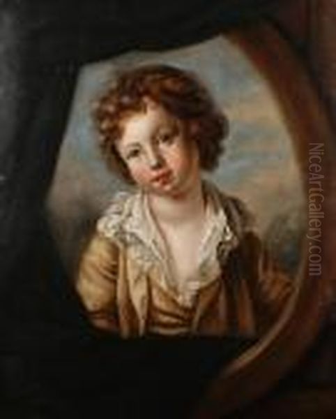 Portrait Of A Young Boy, Thought To Be Of William Campbell Skinner Oil Painting by Francis Coates Jones