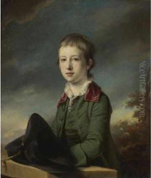 Portrait Of A Boy In A Green Coat Oil Painting by Francis Coates Jones