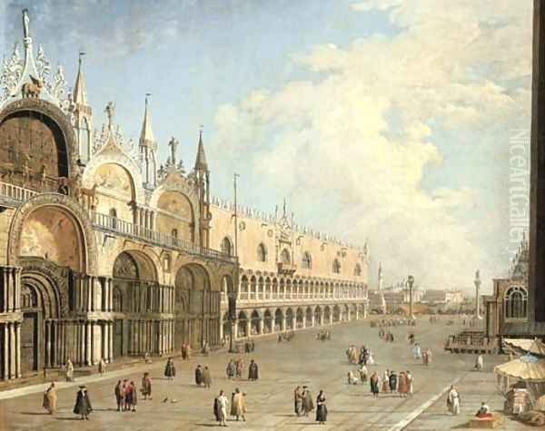 The Piazza San Marco and the Doge's Palace, Venice Oil Painting by (Giovanni Antonio Canal) Canaletto