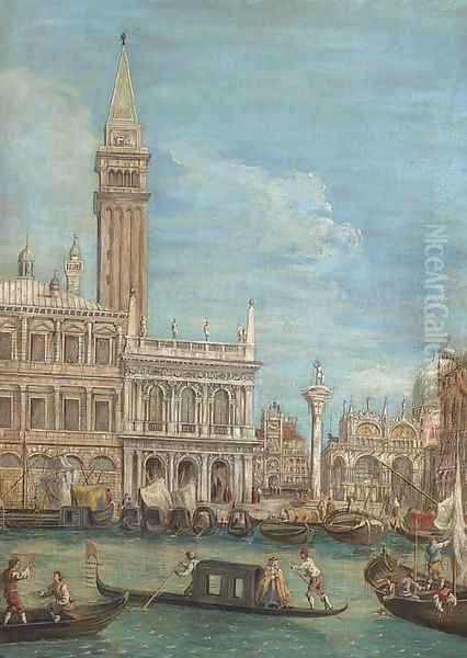 The Piazzetta, Venice, from the Bacino di San Marco Oil Painting by (Giovanni Antonio Canal) Canaletto