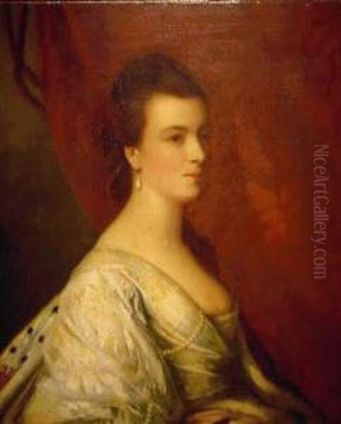 Portrait Of Maria, Countess Waldegrave, Afterwards Duchess Ofgloucester Oil Painting by Francis Coates Jones