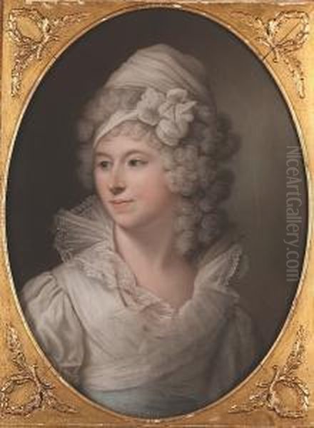 Portrait Of Miss Frances Bankes Oil Painting by Samuel Cotes