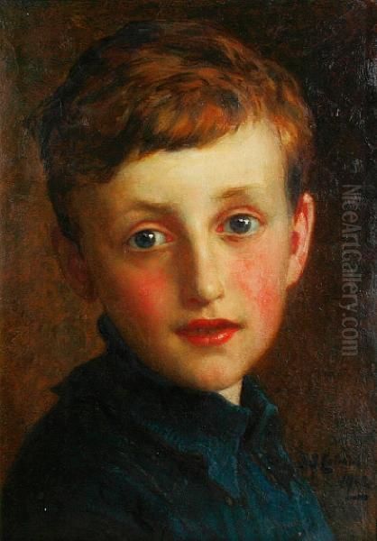 Portrait Of A Young Boy Oil Painting by Frederick George Cotman