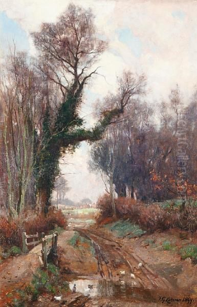 Lane At Kelsale Oil Painting by Frederick George Cotman