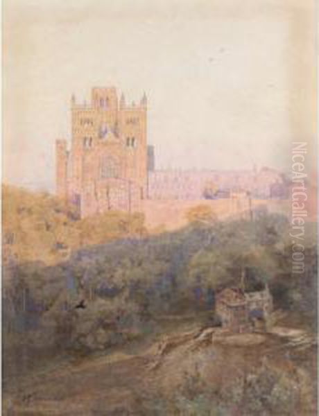 Durham Cathedral Oil Painting by Frederick George Cotman