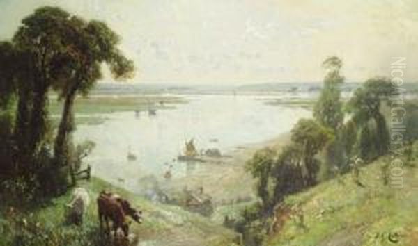 Hill Top View, Norfolk Broads Oil Painting by Frederick George Cotman