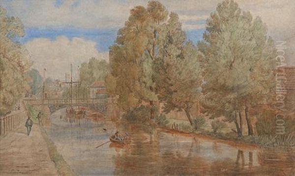 Towards Foundry Bridge, Norwich Oil Painting by John Joseph Cotman