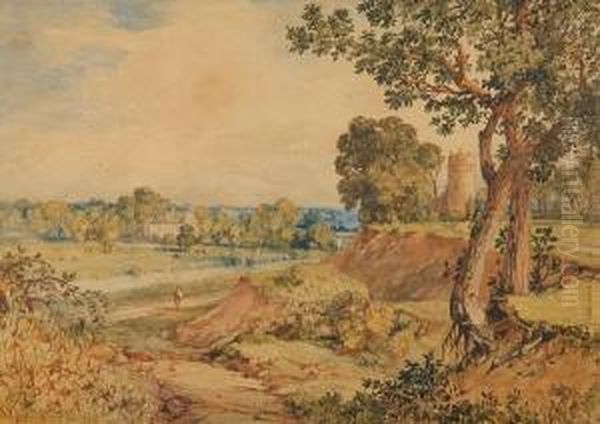 Landscape At Whitlingham Oil Painting by John Joseph Cotman