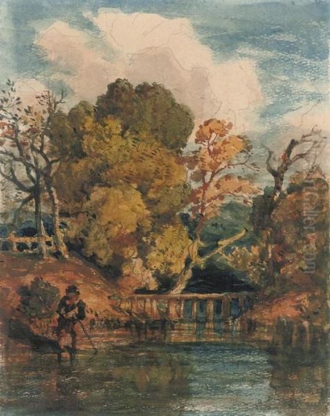 The Lower Pool Oil Painting by John Joseph Cotman