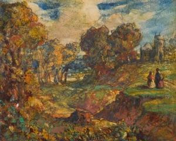 Whitlingham Church Oil Painting by John Joseph Cotman