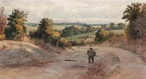 A Peddler On A Country Road Oil Painting by John Joseph Cotman