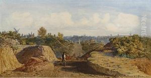 Men At Work, Gas Hill, Norwich Oil Painting by John Joseph Cotman