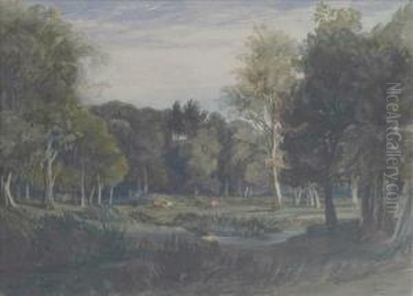 Gunton Park,norfolk Oil Painting by Miles Edmund Cotman