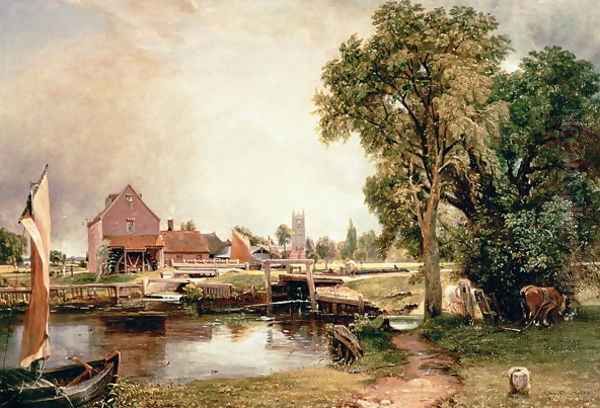 Dedham Lock and Mill, 1820 Oil Painting by John Constable