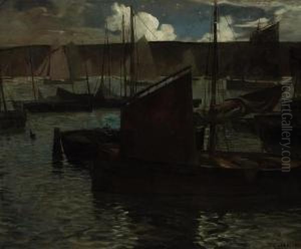 Nocturne Vert, Camaret Oil Painting by Charles Cottet