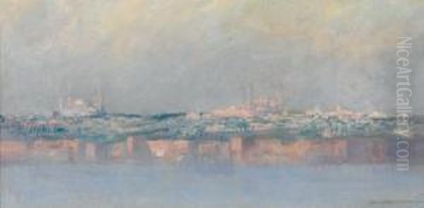 Blick Aufkonstantinopel Vom Bosporus Aus Oil Painting by Charles Cottet