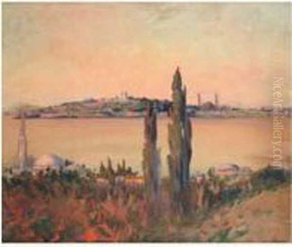 Constantinople, Ifs Dans Les Jardins Du Haut Pera Oil Painting by Charles Cottet