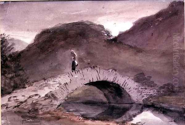 A Bridge at Borrowdale Oil Painting by John Constable