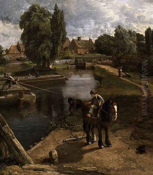 Flatford Mill (detail) 1817 Oil Painting by John Constable