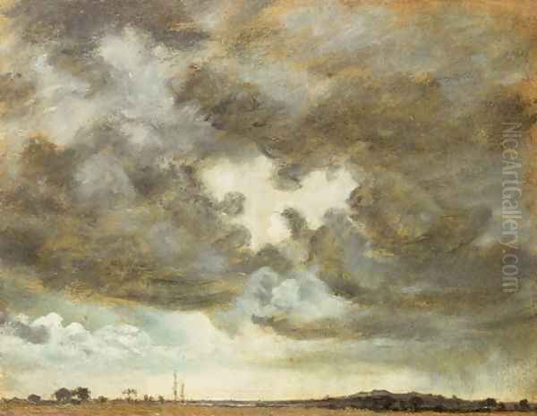 A Cloud Study Oil Painting by John Constable