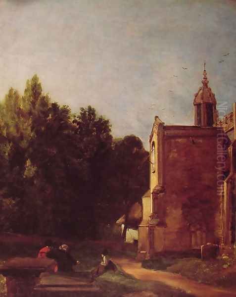 A Church Porch Oil Painting by John Constable