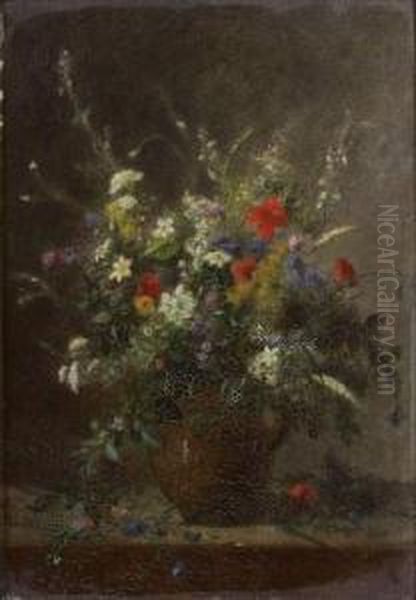  Bouquet De Fleurs  Oil Painting by Alexandre Jean Couder