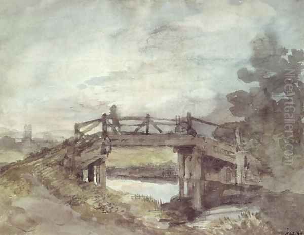 A Bridge over the Stour Oil Painting by John Constable