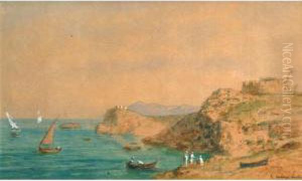 :barques Dans La Calanque Oil Painting by Emmanuel Coulange-Lautrec