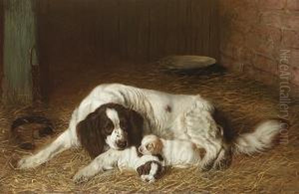 Maternal Affection Oil Painting by Horatio Henry Couldery