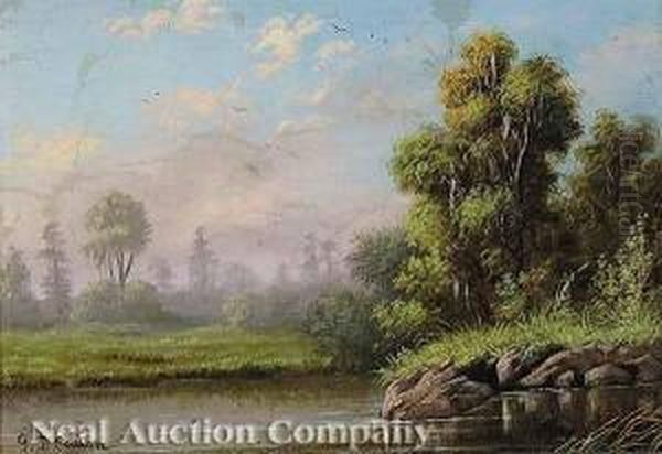 Louisiana Landscape: East New Orleans Oil Painting by George David Coulon