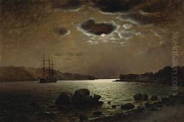 A View From Baker Beach Looking Towards Fort Point Oil Painting by William Alexander Coulter