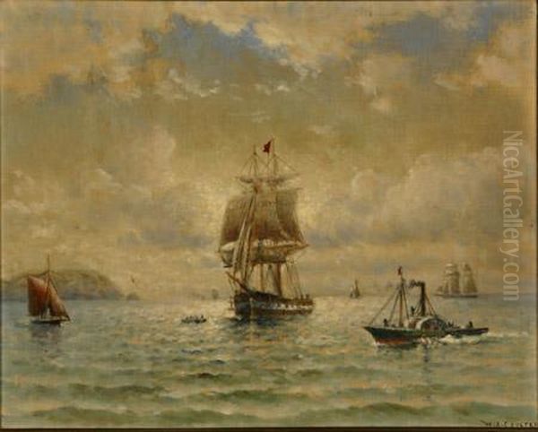 Vessels Off Telegraph Hill Oil Painting by William Alexander Coulter