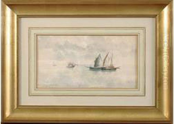 bateaux De Peche Oil Painting by Maurice Francois A. Courant