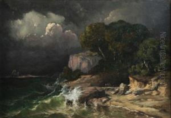 Les Falaises De Sainte Marguerite Oil Painting by Vincent Courdouan