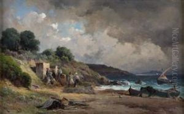 Grain Orageux Sur La Cote Oil Painting by Vincent Courdouan