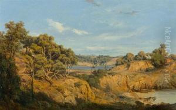 Southern Landscape. 1852. Oil Painting by Vincent Courdouan