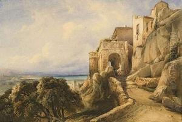 Paysage Mediterraneen. Oil Painting by Vincent Courdouan