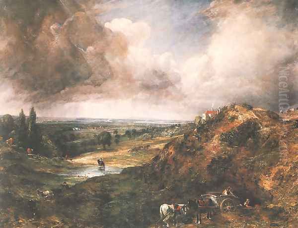 Branch Hill Pond, Hampstead Heath, 1828 Oil Painting by John Constable